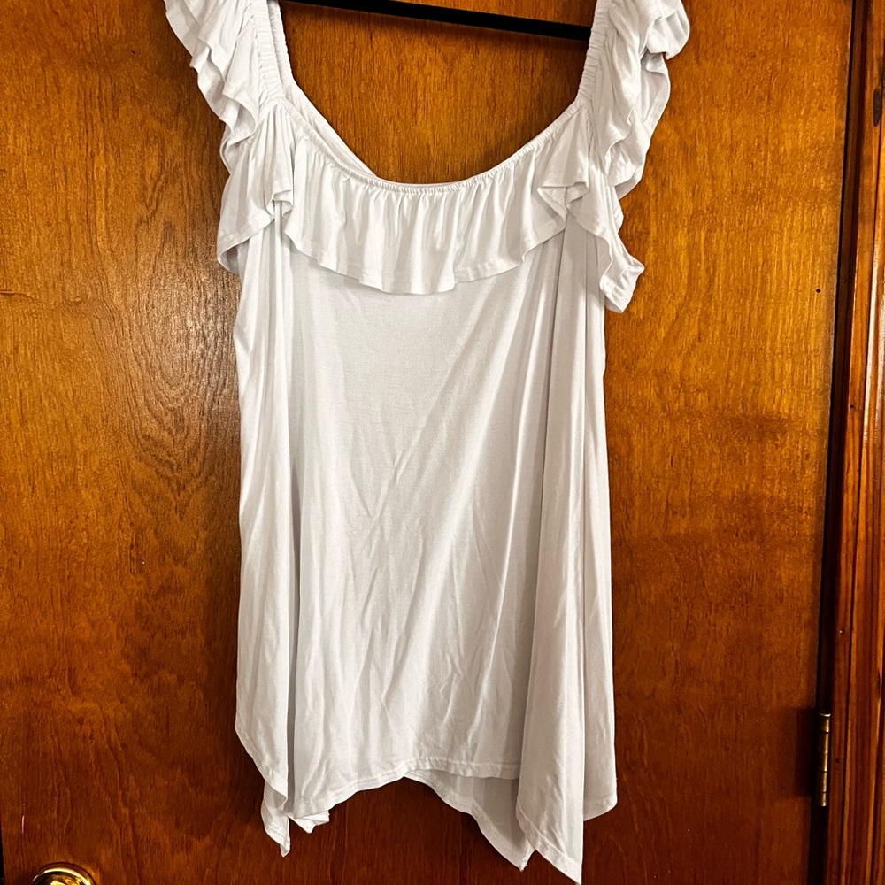 Vans White Ruffled Tank Top